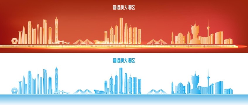 粵港澳大灣區地標建筑矢量