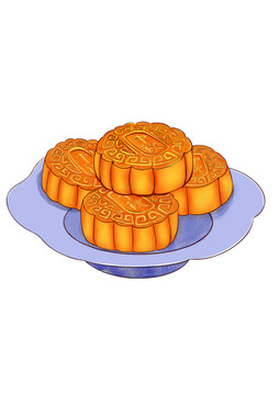 月餅中秋節(jié)月餅插畫