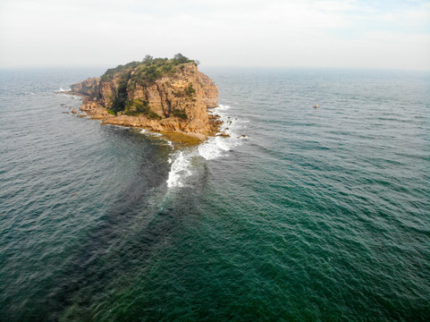 航拍辽宁大连棒棰岛宾馆风景区