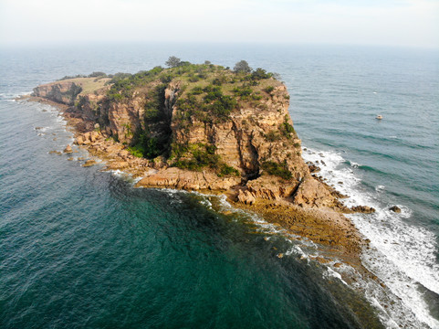 航拍辽宁大连棒棰岛宾馆风景区