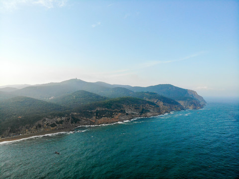 航拍辽宁大连棒棰岛宾馆风景区