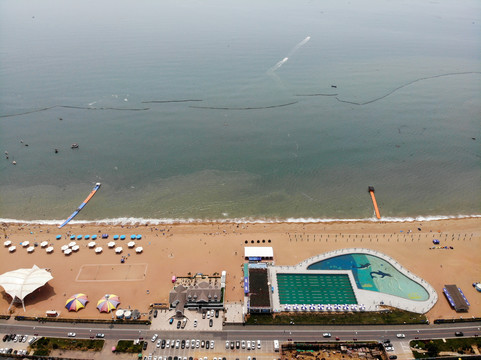 航拍大连金石滩黄金海岸海景