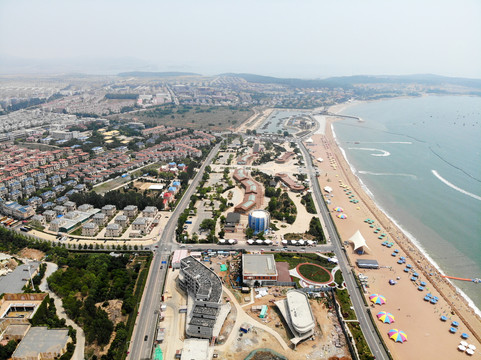 航拍大连金石滩黄金海岸海景