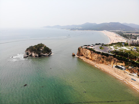 航拍大连金石滩黄金海岸海景