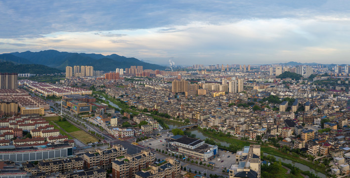 江西景德镇市区全景陶溪川