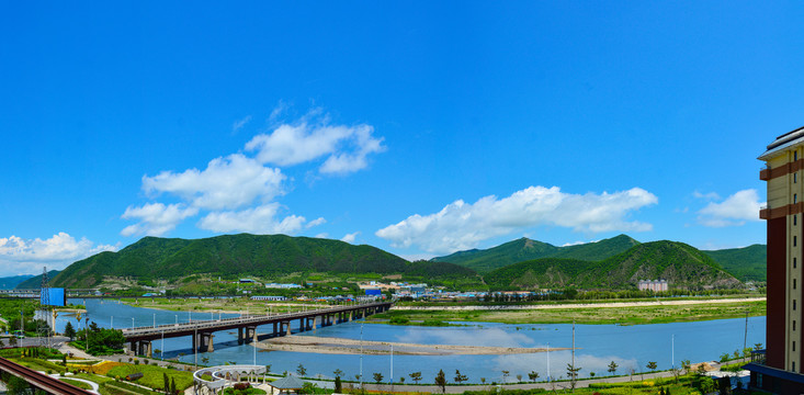 图们市八叶桥嘎呀河全景