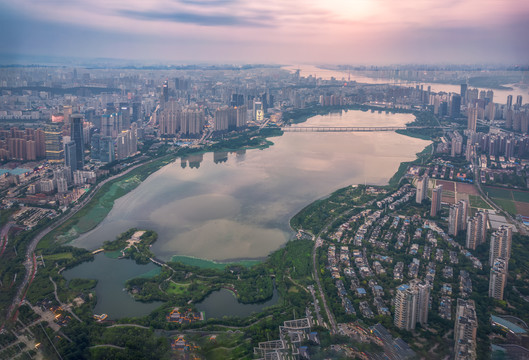 沙湖全景