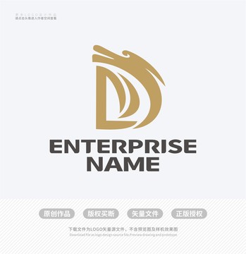 D字母飞龙科技公司LOGO