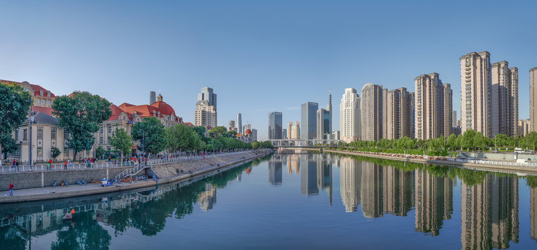 天津海河风景线全景图