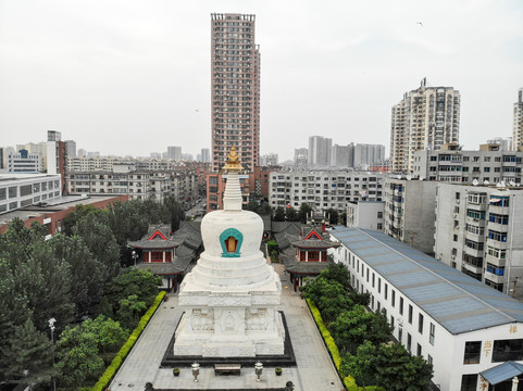 航拍沈阳护国延寿寺沈阳西塔