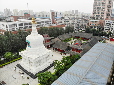 航拍沈阳护国延寿寺沈阳西塔