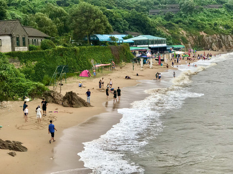 大连蛤蜊岛白沙浴场