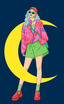 時尚達人人物插畫