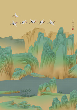 仿古山水青綠山水