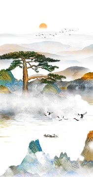 迎客松壁畫