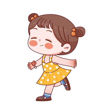手繪卡通小女孩