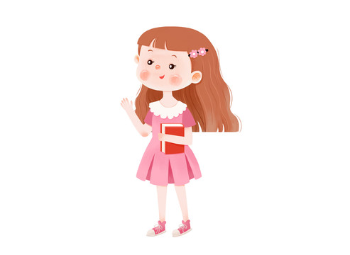 手繪卡通小女孩