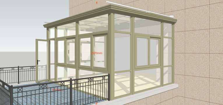 彩铝门窗阳光房图片