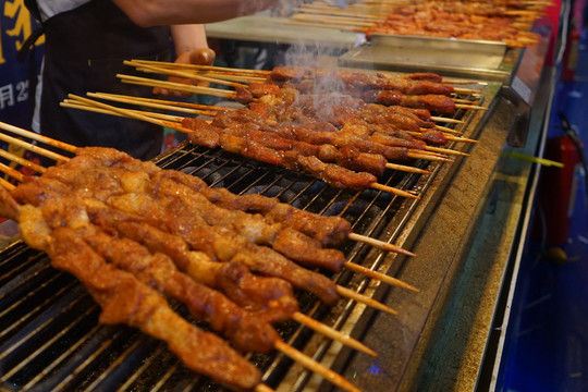 烧烤烤肉串夜市美食节