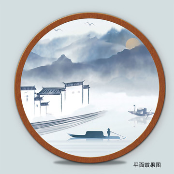 中式山水墨畫