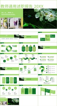 小清新教师述职报告PPT