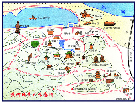 郑州黄河风景名胜区导览图
