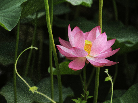 客房卧室装饰仿油画小品