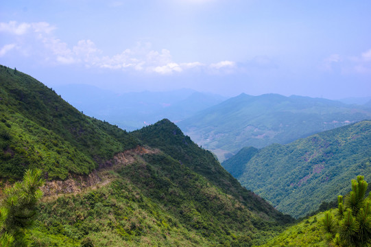 夏天晴空与山峰