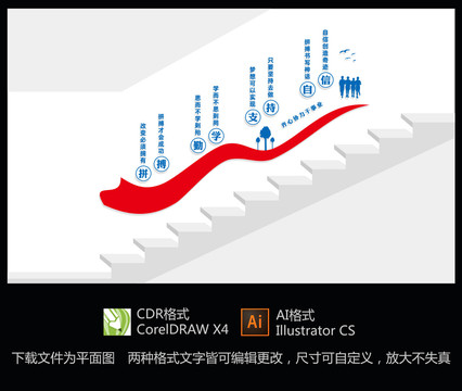 企业楼梯文化墙