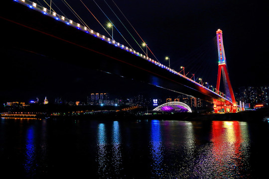 万州长江大桥夜景