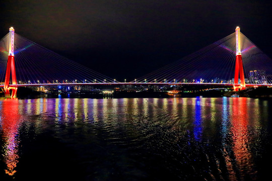 萬州長江大橋夜景