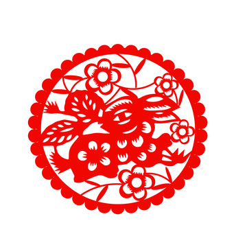 兔年窗花喜慶剪紙