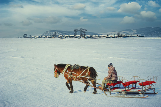 雪橇拉车