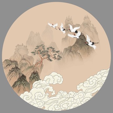 古典古风山水画