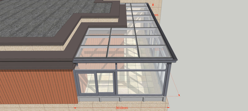 露台阳光房三维图