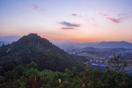 冬日暮色山岭风景