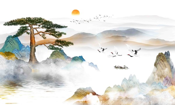 國(guó)潮山水插畫(huà)