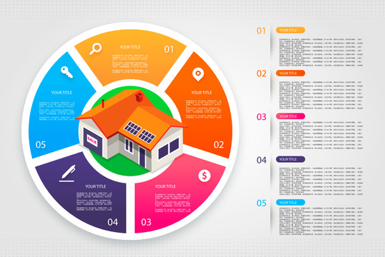 环形房子信息图表