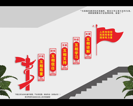 民族團結樓梯文化墻