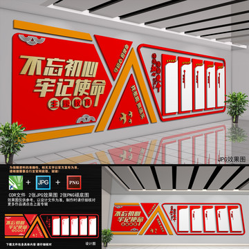 不忘初心文化墻