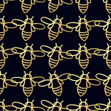 金色蜜蜂振翅背景