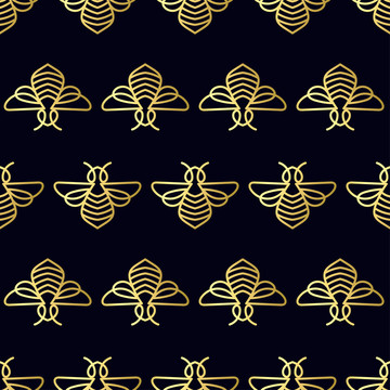 金黄色曲线蜜蜂背景