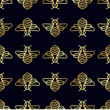 金色线条蜜蜂背景