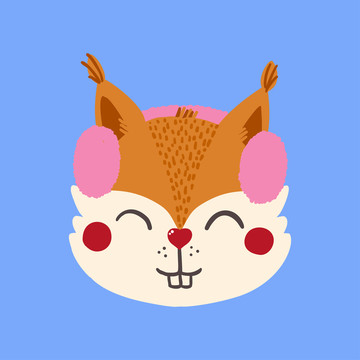 狐貍戴耳罩插圖