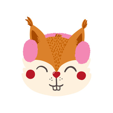 享受冬季狐貍插圖