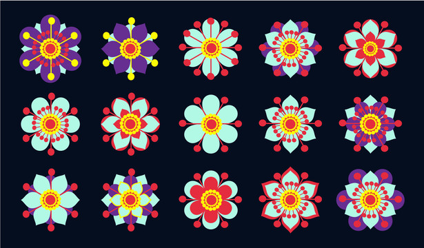 鮮艷花卉插圖