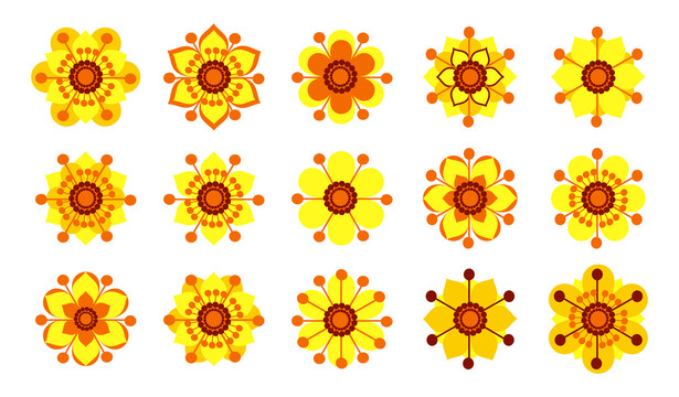 可愛鮮艷黃花插圖