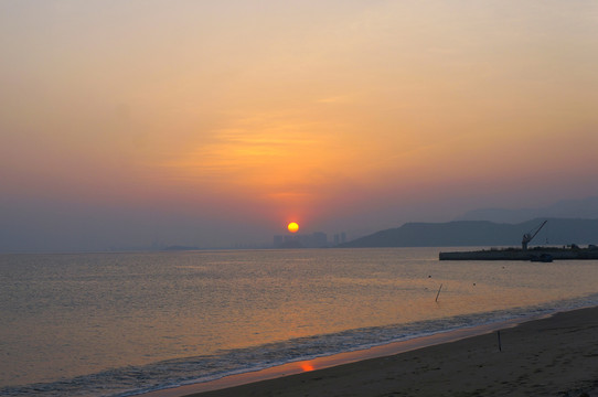 惠州海滨日落夕阳