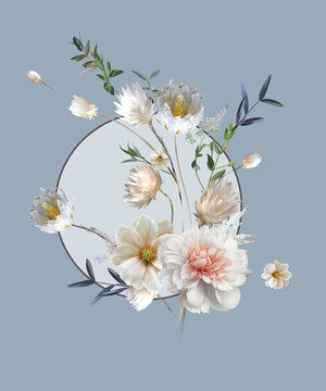 時尚牡丹花