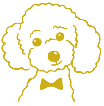 比熊貴賓犬線稿卡通寵物